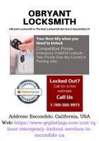 Obryant Locksmith | Locksmith Escondido CA image 1